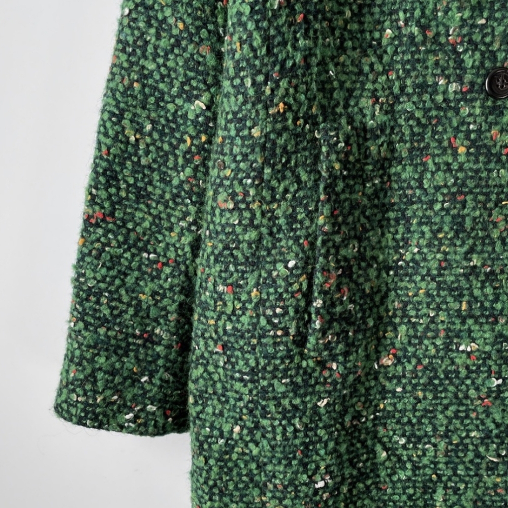 J. Crew Green Daphne Tweed Topcoat Coat Size 0 XS - Picture 11 of 15